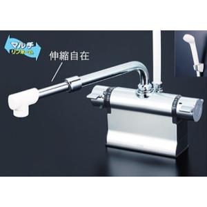 KF3011TSJ　KVK　デッキ形サーモスタット式シャワー　可変ピッチ式　伸縮自在パイプ　一般地用