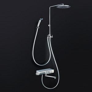 KF3180　KVK　オーバーヘッドシャワー付サーモ(丸型)（170mmパイプ付）右仕様