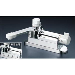 KM297G　KVK　お湯ピタ　デッキ形定量止水付サーモスタット式混合栓　可変ピッチ式　一般地用