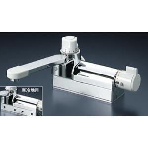 KM298ZG　KVK　お湯ピタ　デッキ形定量止水付サーモスタット式混合栓　取付ピッチ100mm　寒...