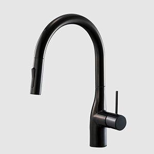 KM6061ECC5　KVK　シングルシャワー付混合栓（ｅレバー）グロスブラック