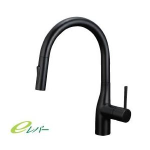 KM6061ZVECBN　KVK　グースネック形シャワー付混合栓　黒ニッケルめっき　寒冷地用　110...