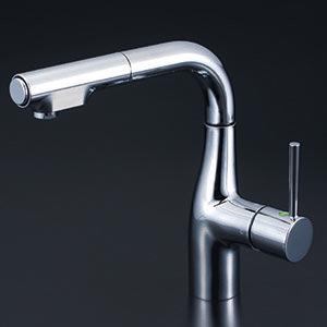 KM6101R2EC　KVK　シングルシャワー付混合栓（eレバー）200mmパイプ付