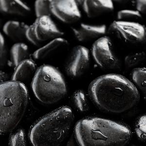 黒玉石 磨き 光沢あり 黒い 玉石 黒 艶 和風 庭 ガーデニング