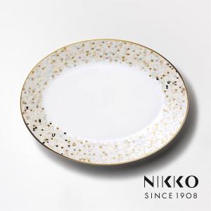 NIKKO(ニッコー) SPANGLES(スパングルス) 26cmオーバルプレート 〈12471-4076H〉 食器 パスタ カレー 大皿 ワンプレート プロ仕様 食洗機可｜jyoei