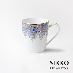 NIKKO(ニッコー) SPANGLES(スパングルス) マグ (290cc) (ブルー) 〈12472-3112〉 食器 マグカップ コーヒー 紅茶 ホワイト 食洗機可 初節句 母の日｜jyoei
