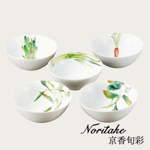 ノリタケ あづまの路 14cmボウルセット（5個）（絵変り） NORITAKE