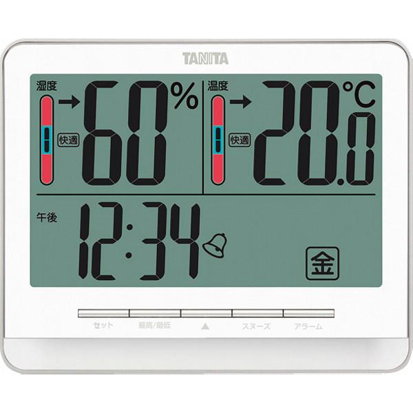 タニタ デジタル温湿度計 ホワイト 〈TT538WH〉 〔B5〕 壁掛け温湿度計 初節句 母の日