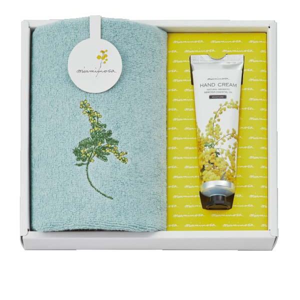 ミアミモザ 今治ハンドタオル＆ハンドクリーム グリーン  SG-r8a
