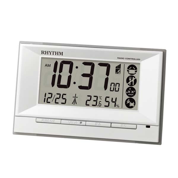 リズム 電波目覚まし時計 〈8RZ207SR03〉 SG-r8a