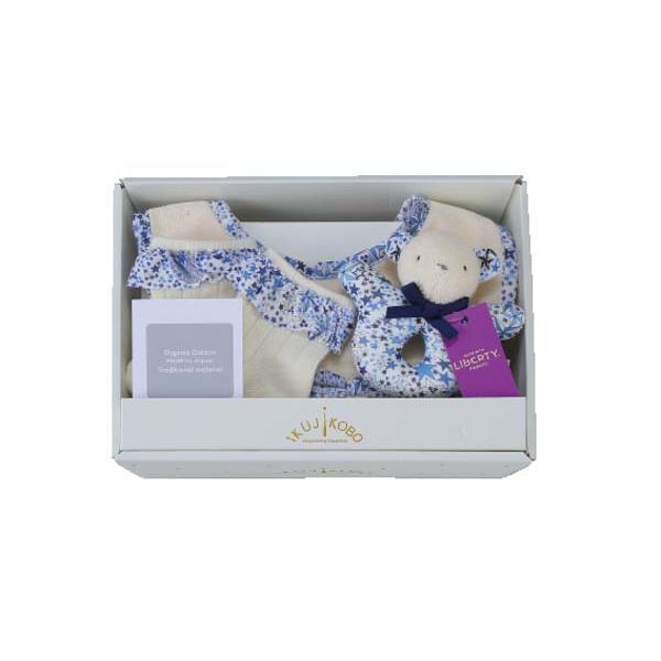 リバティプリント使用・ベビーミニギフト3点セット ネイビー 〈383409〉 SG-r8a