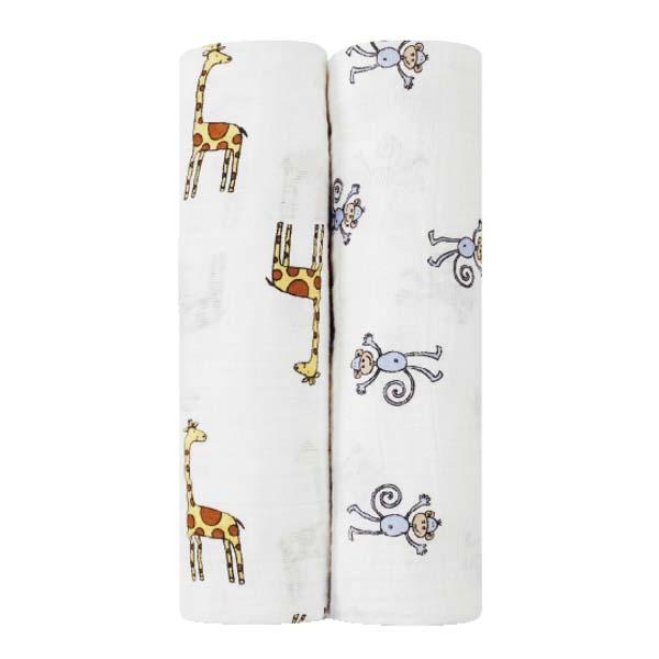 エイデンアンドアネイ おくるみスワドル ジャングルジャム 2枚セット ジャングルジャム 〈4023〉...