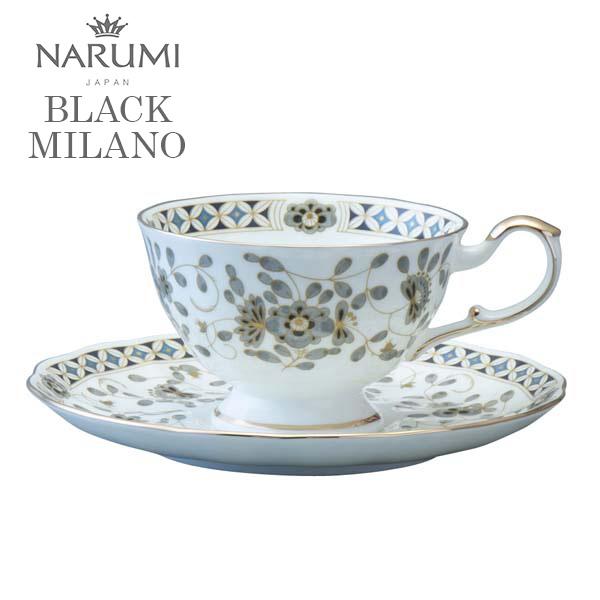 金彩 ブラックミラノ ティーカップ＆ソーサー 210cc 〈52443-6792〉 NARUMI 正...