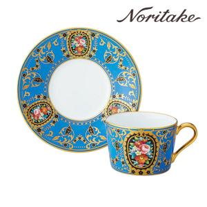 ノリタケ オールドノリタケ ブルー地金盛り薔薇絵 カップ＆ソーサー (b