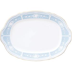 ノリタケ Noritake レースウッドゴールド 18cmプレート 中皿 ブルー