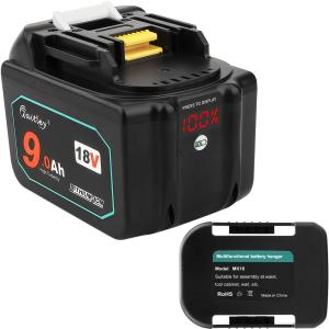 マキタ互換バッテリー 18V BL1860B(緑) LED残量表示付 2個セット