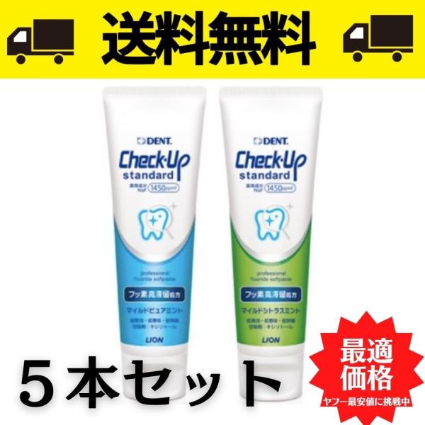 ライオン デントチェックアップスタンダード 135g 5本セット(DENT.Check-Upstan...