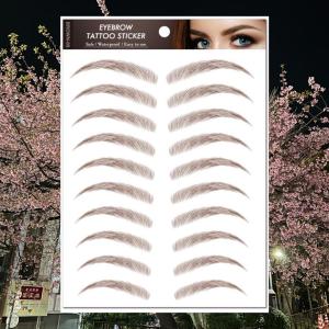 眉毛シール メイク レディース アート 茶色 ブラウン 黒色 ブラック アイブロウ 落ちない つけまゆげ 防水 転写 ステッカー 9