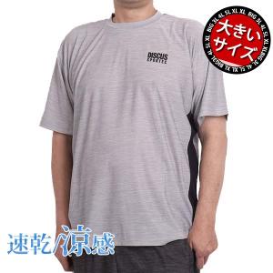 大きいサイズ メンズ tシャツ 半袖 ストレッチ クルー お洒落 速乾 ドライ 部屋着 スポーツ 2L 3L 4L 5L夏 消臭 nanofine ナノファイン 4260-7176｜jyougeya