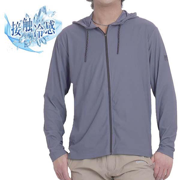 接触冷感 パーカー メンズ 長袖 UVカット 前開き zip スポーツ フルジップパーカー ゆったり...