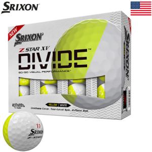 スリクソン 2022 Z-STAR XV DIVIDE ホワイト×イエロー ゴルフボール 4ピース ウレタンカバー Zスター GOLF BALLS USA直輸入品｜jypers