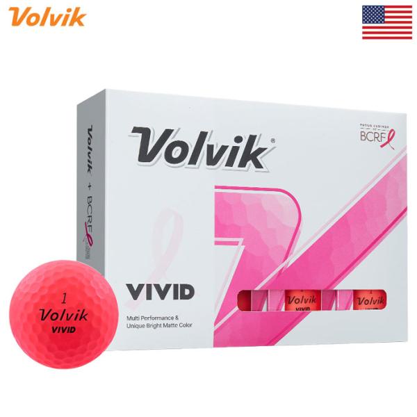 ボルビック Volvik ゴルフボール 2025 BCRF Vivid Pink Golf Ball...