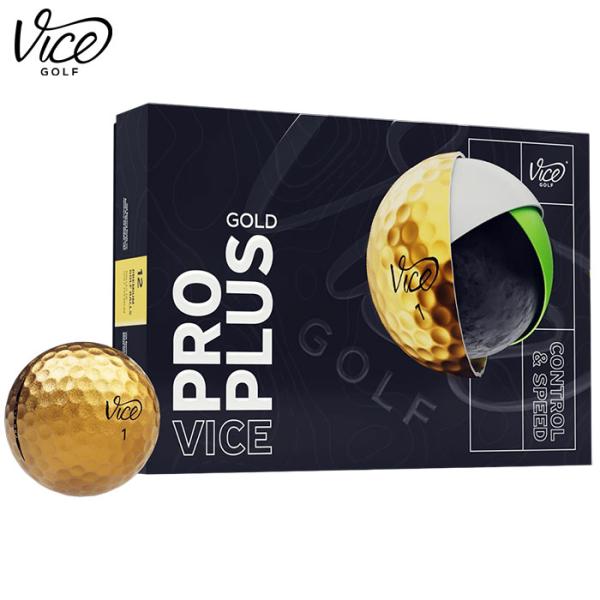 ヴァイスゴルフ Vice Golf ゴルフボール Vice Pro Plus Gold 1ダース 全...