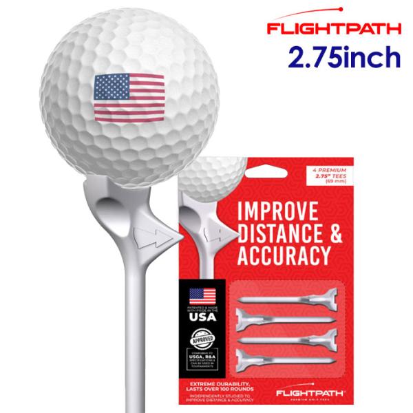 フライトパス FlightPath Golf Tees ティー 2.75インチ ホワイト ゴルフ ラ...