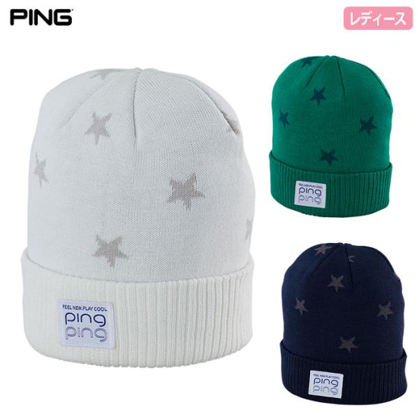 ピン PING HW-L2408 スターニットキャップ レディース ゴルフ 帽子 2024秋冬モデル...