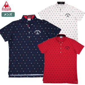 ルコックスポルティフ インナー付きロゴ地柄半袖シャツ LG4FTZ01M メンズ ゴルフウェア le coq sportif golf 2024秋冬モデル 日本正規品 le coq sportif GOLF（ルコックスポルティフ ゴルフ） ルコック
