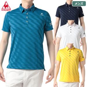 ルコックスポルティフ サンスクリーンダイアゴナルジャガード半袖ポロシャツ QGMTJA15 メンズ le coq sportif GOLF 2022春夏モデル 日本正規品｜jypers