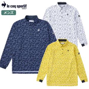 ルコックスポルティフ 小柄プリント長袖シャツ QGMWJB01 メンズ le coq sportif GOLF 2023秋冬モデル 日本正規品｜jypers