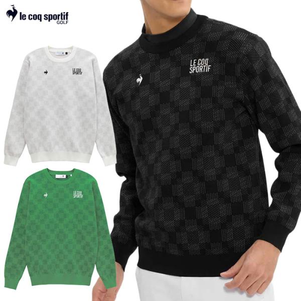 ルコックスポルティフ 幾何学チェック柄ウォッシャブルクルーネックセーター 長袖 LG6SST00M ...