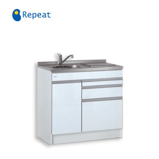 ミニキッチン チョイコン50(扉カラー：クリア) 間口120cm 下台のみ ハーフタイプ CSS12...