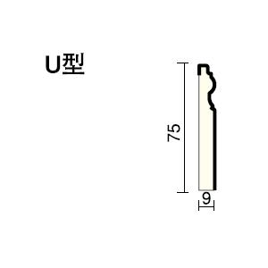 巾木 U型 幅75 厚さ9 長さ3900mm ...の詳細画像2