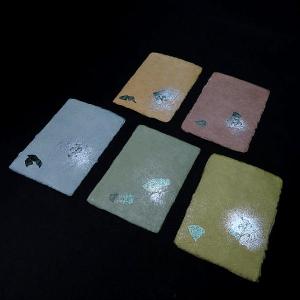 書道用品 高級石川手漉き葉書 上下隅燻し切箔｜はがき ハガキ デザイン葉書 作品制作