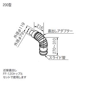 ノーリツ（NORITZ） 【0500341】ノーリツ FF-102A薄型給排気筒セット