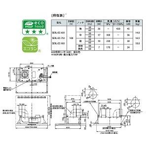 Serl Ec 601 Bk Fjic レンジフード 換気扇 富士工業 驚きの値段で 色 Bk 間口600mm シロッコファン