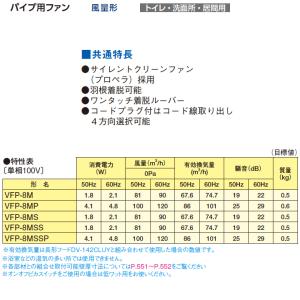 【VFP-8M】東芝 換気扇 パイプファン 風...の詳細画像2