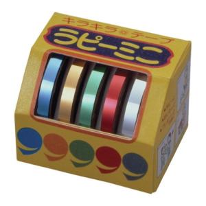 セメダイン　キラキラ装飾テープ　ラピーミニ（5mm×3m・5巻入）　金・銀・赤・青・緑色　◯