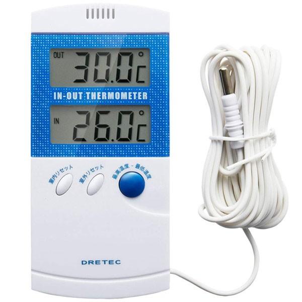 【メール便対応】ドリテック　室内室外温度計　ブルー　【品番：O-209BL】