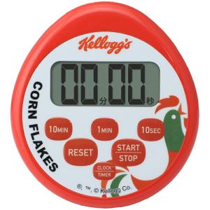 ドリテック　ケロッグ Kellogg's 時計付防水タイマー　レッド　〇
