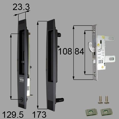 LIXIL（トステム）　一番町引手内錠　ブラック　【品番：L1Y55】