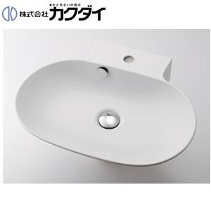 カクダイ 493-124 洗面器単品[ベッセル式][楕円形][水栓取付穴径:φ35][専用排水上部セット(排水栓操作タイプ)付]｜jyusetu