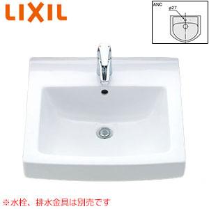 LIXIL L-2150ANC 洗面器単品[オーバーカウンター式][角形][水栓取付穴径:φ27][中央1ヶ所]｜jyusetu