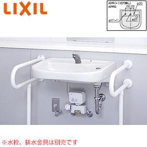 LIXIL L-365APR ●洗面器単品[壁掛式][角形][水栓取付穴径:φ27][中央1ヶ所][排水栓用穴あり][車椅子対応洗面器]｜jyusetu