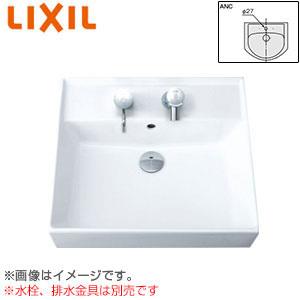 LIXIL L-555ANC 洗面器単品[ベッセル式][壁掛式][角形][500×450][水栓取付穴径:φ27][中央1ヶ所]｜jyusetu