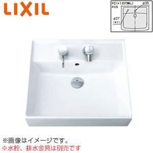 LIXIL L-555FC 洗面器単品[ベッセル式][壁掛式][角形][500×450][水栓取付穴径:φ36][中央1ヶ所]｜jyusetu