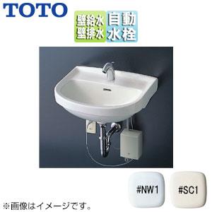 TOTO L210C-Pset 洗面器セット[壁掛式][カウンター一体小形][台付自動水栓][TENA41A][壁排水][壁給水]｜jyusetu