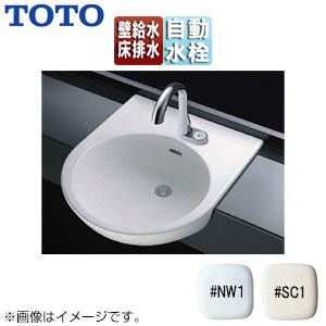 TOTO L830CRU-Sset 洗面器セット[セルフリミング式][はめ込丸型][TEN77G1][床排水][壁給水]｜jyusetu